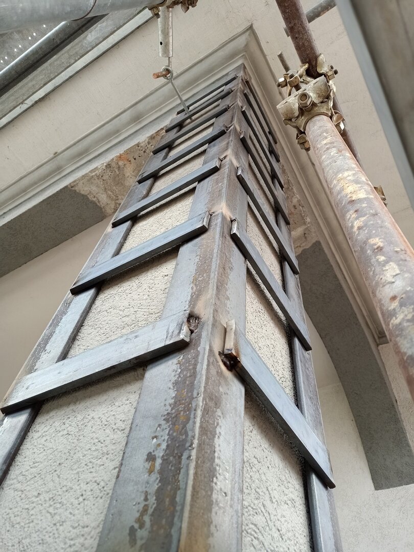 Metal, Iron, Building material, Column, Daylighting, Pipe, Steel, Ladder, Aluminium, Beam